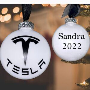 Tesla Christmas Tree Ornament| Customized Present| White Elephant Gift, Vehicle